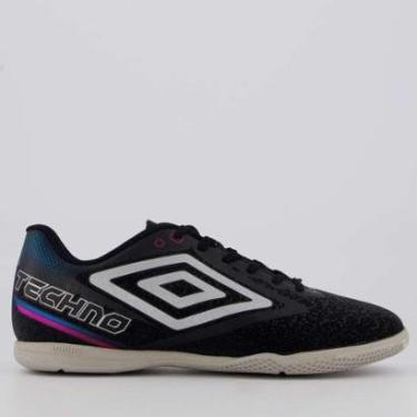 Imagem de Chuteira Umbro Tecno II Futsal Preta e Cinza-Masculino