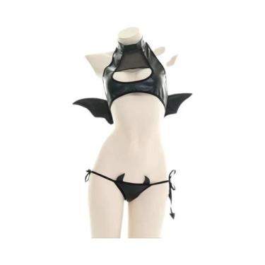 Imagem de Conjunto De Fantasia Sexy De Succubus Para Mulheres, Lingerie Escura O