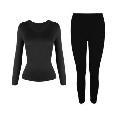Imagem de Conjunto De Roupa Térmica Feminina Long Johns Pijamas Para Clima Frio 