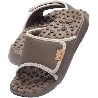 Imagem de BALLOP Mamuring Chinelos de massagem de acupressão para mulheres, sandálias deslizantes, marrom, tamanho 36, largo, formal, suporte de arco, leve