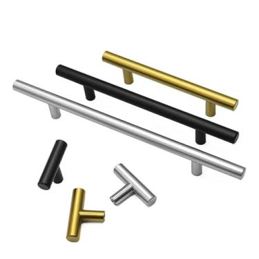 Imagem de Puxador de armário de porta de cozinha de aço inoxidável de 5 ~ 30 cm Puxador de barra em T Puxador de armário de móveis Puxador de gaveta de armário 1 peça (laranja escuro)