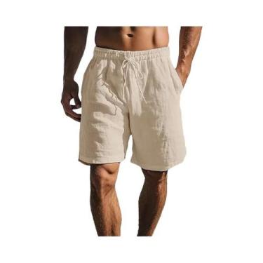 Imagem de Bermudas Masculinas Leves E Respiráveis De Algodão E Linho Para O Verã