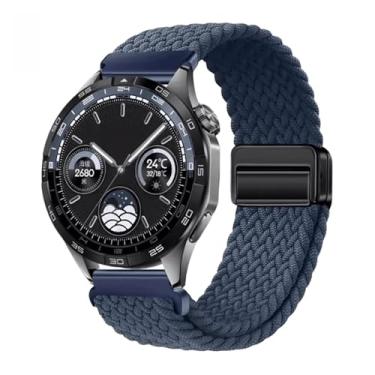 Imagem de BDNJN Pulseira respirável de nylon de 22 mm e 20 mm para Huawei Watch GT4/Pro 46 mm/GT3/GT2 2e para Samsung Watch 6/5/4/3/Gear S3 (azul escuro, para outros 22 mm), For other 22mm, Ágata