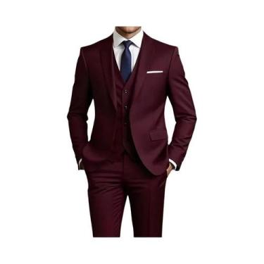 Imagem de Conjunto De Terno Slim Fit Preto Para Homens, Elegante Para Casamentos