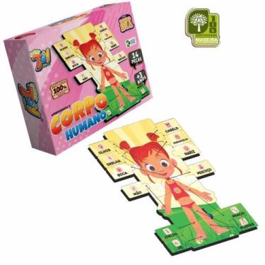 Imagem de QUEBRA-CABECA Madeira Corpo Humano Rosa 14 Pecas - Papertoy