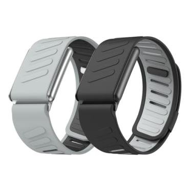 Imagem de Vanet Pacote com 2 pulseiras esportivas compatíveis com Whoop 5.0 Peak, MG Life & One, pulseiras de silicone respirável à prova d'água macias ajustáveis para homens e mulheres [NÃO para a geração 4]