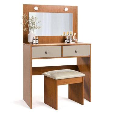 Imagem de Penteadeira Camarim E Banqueta Maia Com Almofada Freijó Mani - Luapa M