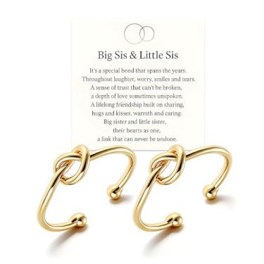 Imagem de HUASAI Anéis Hope para mulheres, anéis de nó de prata, irmã mais velha, presentes de aniversário e férias para ela cesta de Páscoa, Large, Latão, Sem pedra preciosa