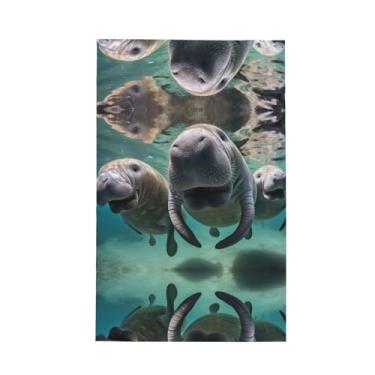 Imagem de XLLingL Crazy Save Toalhas de cozinha com estampa de peixe-boi, panos de prato de microfibra, para decoração e limpeza de cozinha - 1 peça