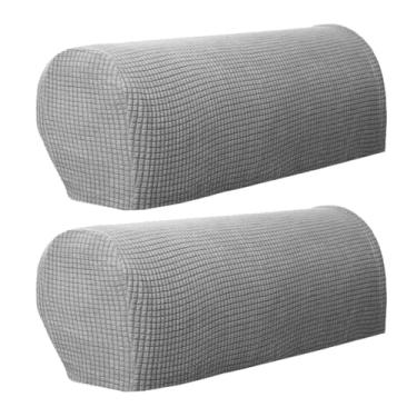 Imagem de WeiLaiKeQi Conjunto de 2 Elásticas para Apoio de Braço de Sofá, Capa Lavável E Confortável para Poltrona, Cinza claro, como descrito