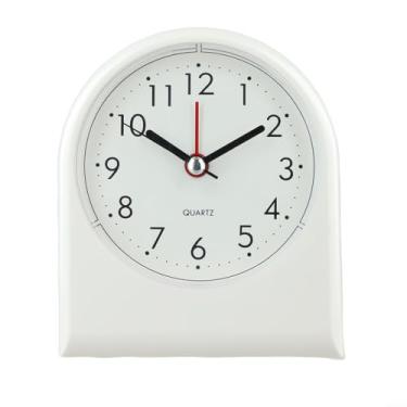 Imagem de Despertador digital em forma de leque para sons suaves, tela fácil de ler, ensina responsabilidade, materiais seguros, estimula a autodisciplina para meninos e meninas uso no quarto (branco)