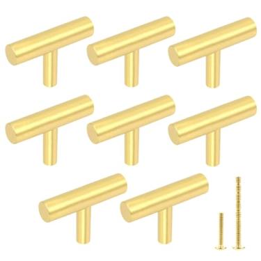 Imagem de Puxador de armário de latão resistente, puxadores de gaveta de latão de luxo puxadores de cômoda dourada puxador de porta de armário terno para cozinha banheiro sala de estar armário porta maçaneta em