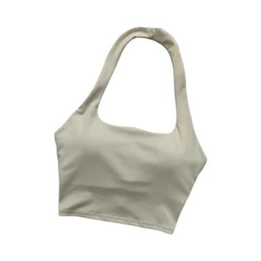 Imagem de Top De Ginástica Sexy Para Mulheres, Sutiã Esportivo Com Alças, Sem Co