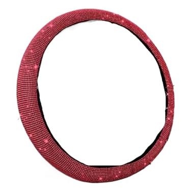 Imagem de Capa protetora universal para volante de carro, antiderrapante, tamanho universal, serve para acessórios de carro de 38 cm de diâmetro (vermelho)