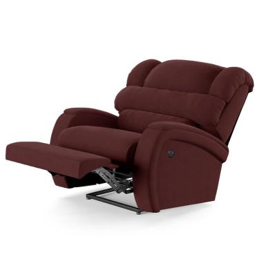 Imagem de Poltrona Do Papai Reclinável Napoli Power Touch Usb Veludo Vinho Fh1