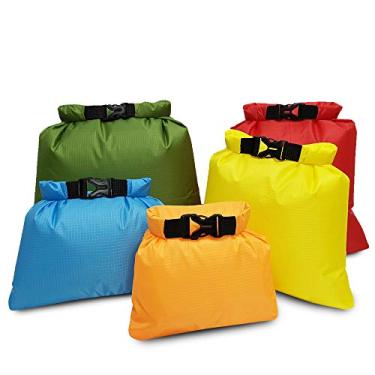 Imagem de 5 PCS Conjunto de Sacos Secos com Tampa Rolante para Patinação Acampamento Navegação Vela Surf Pesca Poliéster Taffeta 190T Revestimento PU Protege contra Água Areia Sujeira Lama Neve Compacto e Plegá