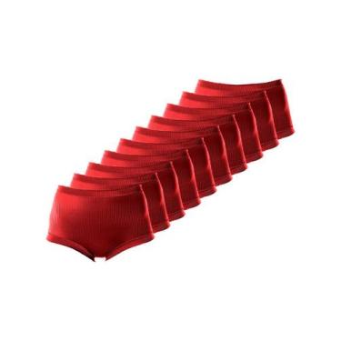 Imagem de Kit com 10 Calcinhas Alta Bourbon Demillus 26406, Vermelho, M