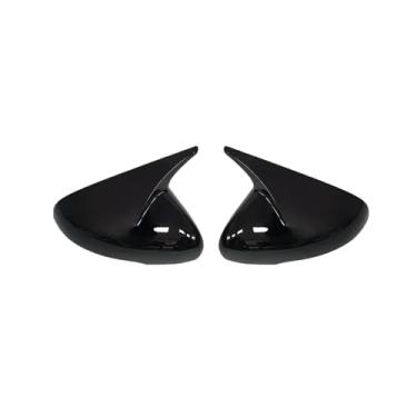 Imagem de Auto corpo do carro porta lateral espelho retrovisor capa adesivo guarnição de fibra de carbono preto brilhante Compatível com kia stinger 2018 2019-2022(Bright black)