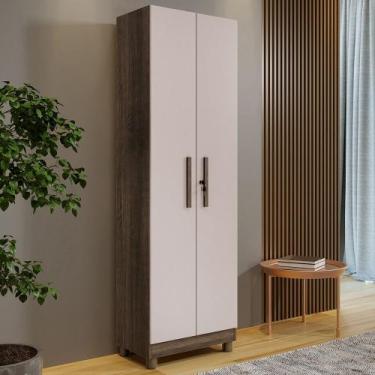 Imagem de Armário Multiuso 2 Portas com Pés Sparta Benetil, Imbuia/Off Arenas