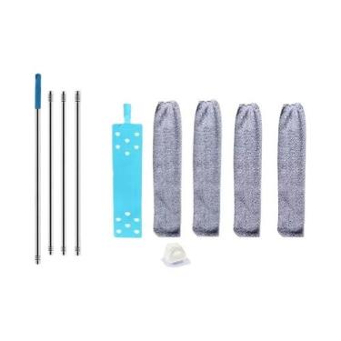 Imagem de Vassoura Telescópica De Cabo Longo Com Pano De Microfibra Para Limpeza