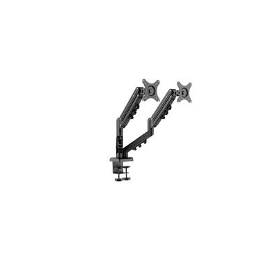 Imagem de Suporte de Mesa Articulado para 2 Monitores de 17" a 32" FlexiSpot F5D, Ajustes com Pistão a Gás, VESA, Preto - F5DB