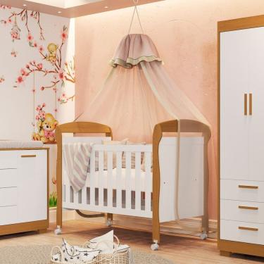 Imagem de Berço 2 em 1 100% Mdf 148cm X 120cm Danny Branco Fosco / Savana