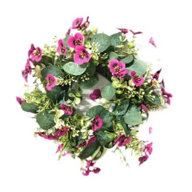 Imagem de Fancyes Guirlanda artificial de flores de seda falsas, guirlanda floral artificial para porta, guirlandas de primavera para café, e festival de, Coroa de Orquídeas Rosa