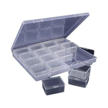 Imagem de Caixa Organizadora De Plástico Transparente Pequena Com Tampa Articula