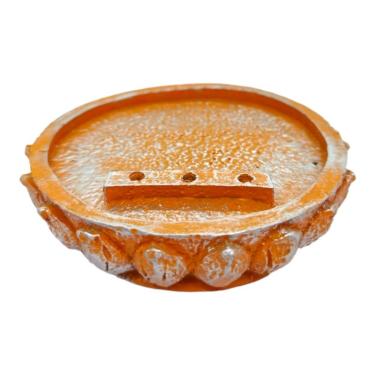 Imagem de Incensário Redondo 8cm 3 varetas Universal Laranja Resina