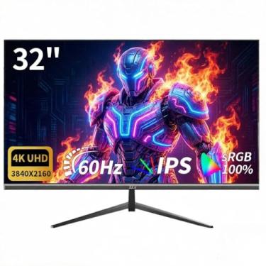 Imagem de Monitor UHD 4K de 32 polegadas (3840 x 2160), IPS, taxa de atualização de 60 Hz, 100% sRGB, AMD FreeSync, ângulo de visão de 178°, HDMI/DisplayPort, compatível com montagem VESA 100 x 100 mm