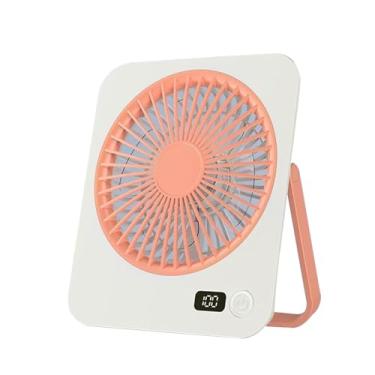Imagem de Ventilador de mesa | Ventilador de resfriamento de mesa - 5 configurações de velocidade 1200 mAh cooler pessoal para mulheres homens casa quarto praia acampamento ao ar livre viagens caminhadas