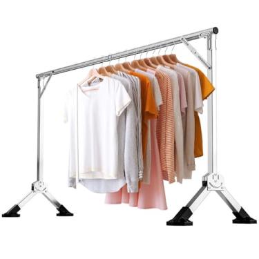 Imagem de Escorredor de roupas dobrável – Rack de secagem de roupa dobrável que economiza espaço, suporte de aço inoxidável 201 resistente para uso interno e externo eficiente