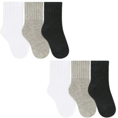 Imagem de Kit 6 pares de meias Soquete Cano Médio Infantil Algodão Selene 2370, 