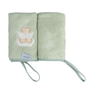 Imagem de Toalha de Boca Baby Joy Super Seca com Prendedor de Chupeta Bordada 25x29 cm – Anjinho Verde