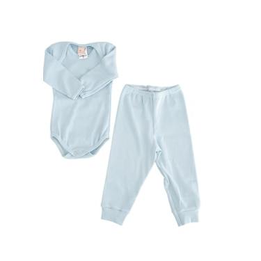 Imagem de Conjunto canelado Menino,menina manga longa, pijama roupa infantil em soft Petenatti, ideal para o inverno, confortável e aconchegante, TAM. RN ao GG