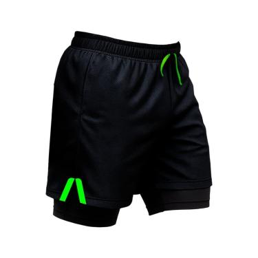 Imagem de Short Masculino Esportivo 2 em 1 com Forro Interno e Bolso Funcional-Masculino