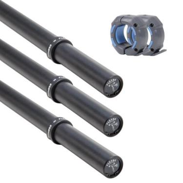Imagem de Kit com 3 Fat Bar 1,80m Presilhas Flexbe Fitness Cross