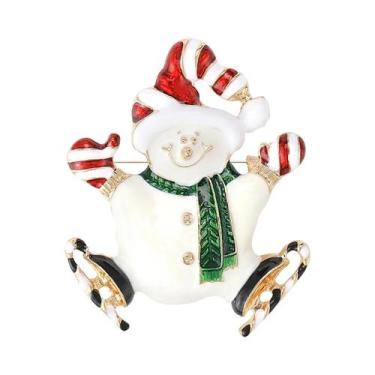 Imagem de Broches De Natal Unissex Femininos Com Strass De Boneco De Neve, Alfin