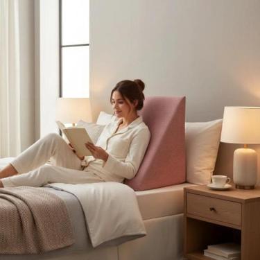 Imagem de Travesseiro Cunha de Encosto Apoio Para Repouso Leitura Descanso Trian