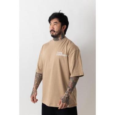 Imagem de Camiseta Oversized Gola Alta Company Bege-Unissex
