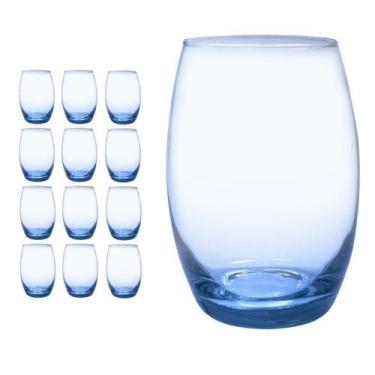 Imagem de Kit Jogo 12 Copos  Bellagio Redondo 450 ml  Azul Casa Linda