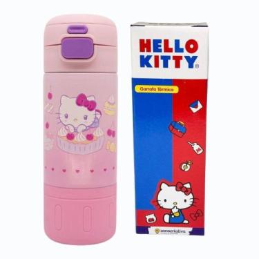 Imagem de Garrafa Térmica Canudo Alça HELLO KITTY 450ML Zona Criativa