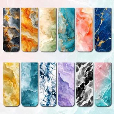 Imagem de Marcadores De Página Magnéticos Com Design De Mármore Variado, 12 Peça