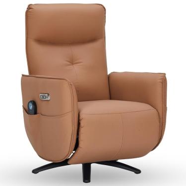 Imagem de Poltrona De Massagem Reclinável Elétrica Com Aquecimento Bravinni L07 Couríssimo Caramelo - Lyam Decor