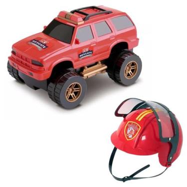 Imagem de Kit Carro Super Friccao Resgate E Caparece Bombeiro Brinquedo Infantil