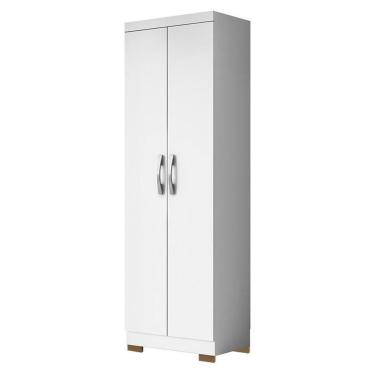 Imagem de Armário Multiuso 2 Portas New 2000192 Branco Tx Com Pés Bronze - Aramóveis