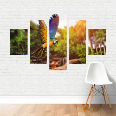 Imagem de Quadro tela Canvas  Arara / Papagaio Azul e Amarelo 110x65