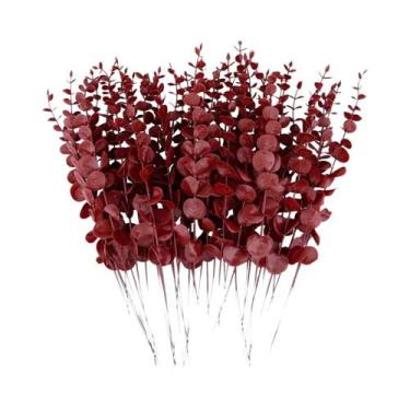 Imagem de Folhas De Eucalipto Artificiais Atacado Plantas Falsas Para Vaso Casa 