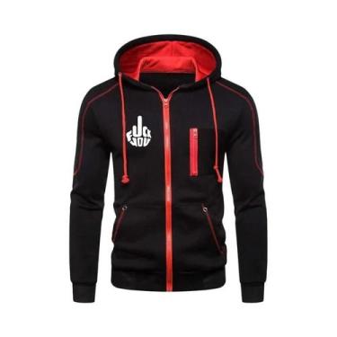Imagem de Moletom Masculino Slim Fit Com Capuz E Zíper, Cardigã Casual Liso - Ra
