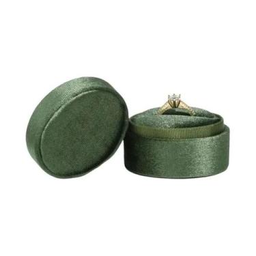 Imagem de Caixa De Anel Hexagonal De Corduroy Pequena 5x5x4cm Em Quatro Cores, C